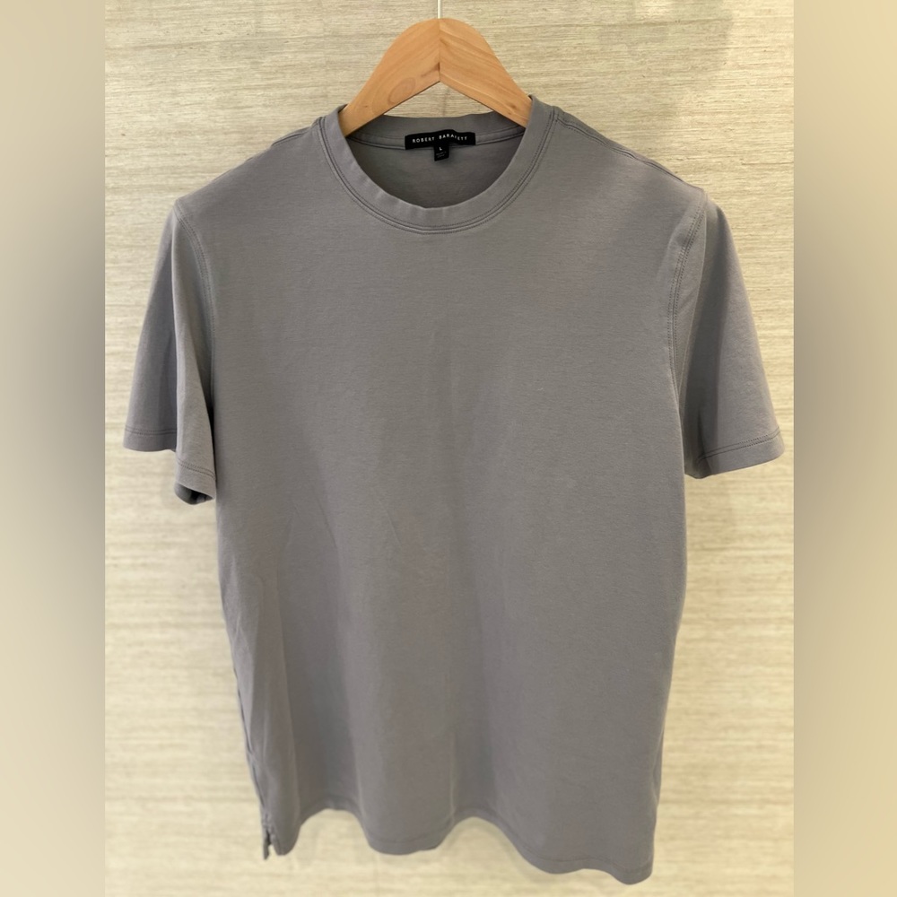 ROBERT BARAKETT Crewneck T-Shirt Monument Gray Soft Pima Cotton LRG